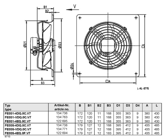 Габаритные размеры FE035-4DQ.0C.V7