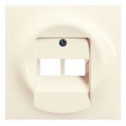 Накладка 2-ой телефоной и компьютерной розетки ABB impuls слоновая кость (1803-02-72)