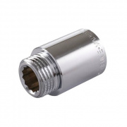 Удлинитель резьбовой Tiemme 1530C - 1/2", длина 15 мм (НР/ВР, латунь хромированная)