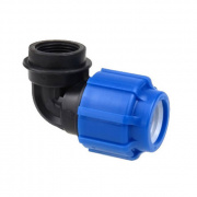 Переход на внутреннюю резьбу угловой Политэк - 40 x 1"1/2 (винтовой, для труб ПНД)