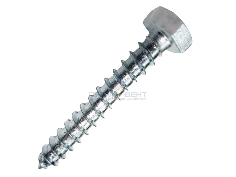 Шуруп-глухарь 6х60 по дереву с шестигранной головкой оцинкованный DIN571