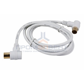 Шнур TV PLUG-TV JACK 1.5М Угловой Белый