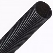 Труба ПНД гофрированная DKC д.25мм, лёгкая с протяжкой, цвет чёрный [бухта 50м]