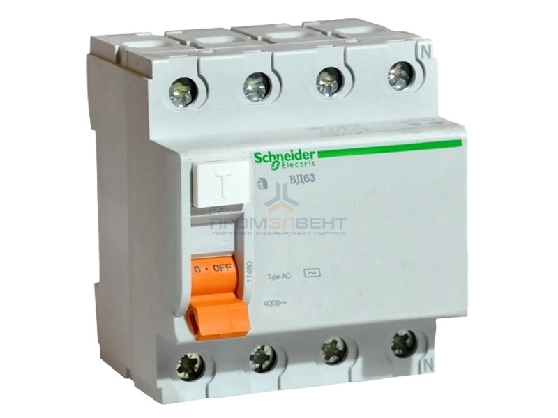 УЗО ВД63 4П 25А 30мА AC Schneider Electric