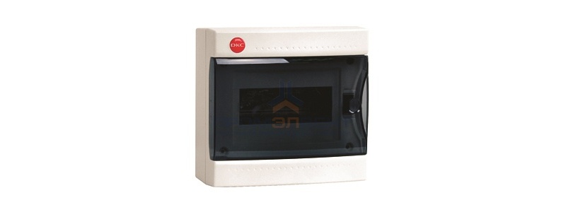 Щиток настенный DKC на 8 модулей IP41 белый с прозрачной дверцей