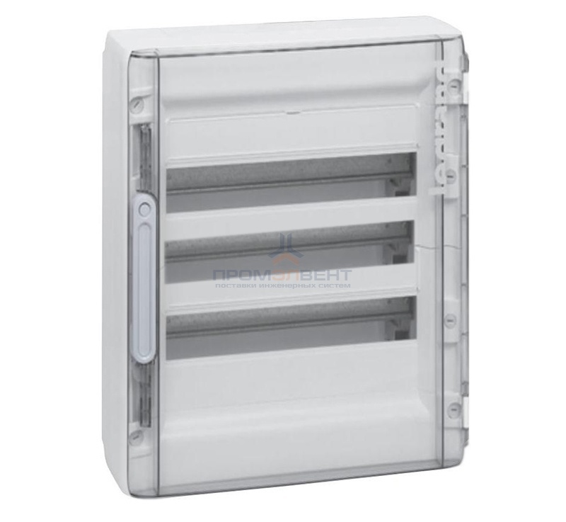 Шкаф Legrand XL3 125 накладной на 54 модуля с шинами N+PE с прозрачной дверью