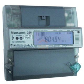 Электросчетчик Меркурий 236 АRT 5-10А 220/380В Кл.т.0,5S/1,0 Мн.т. А/Р На DIN рейку ЖКИ RS485 Тр.вкл